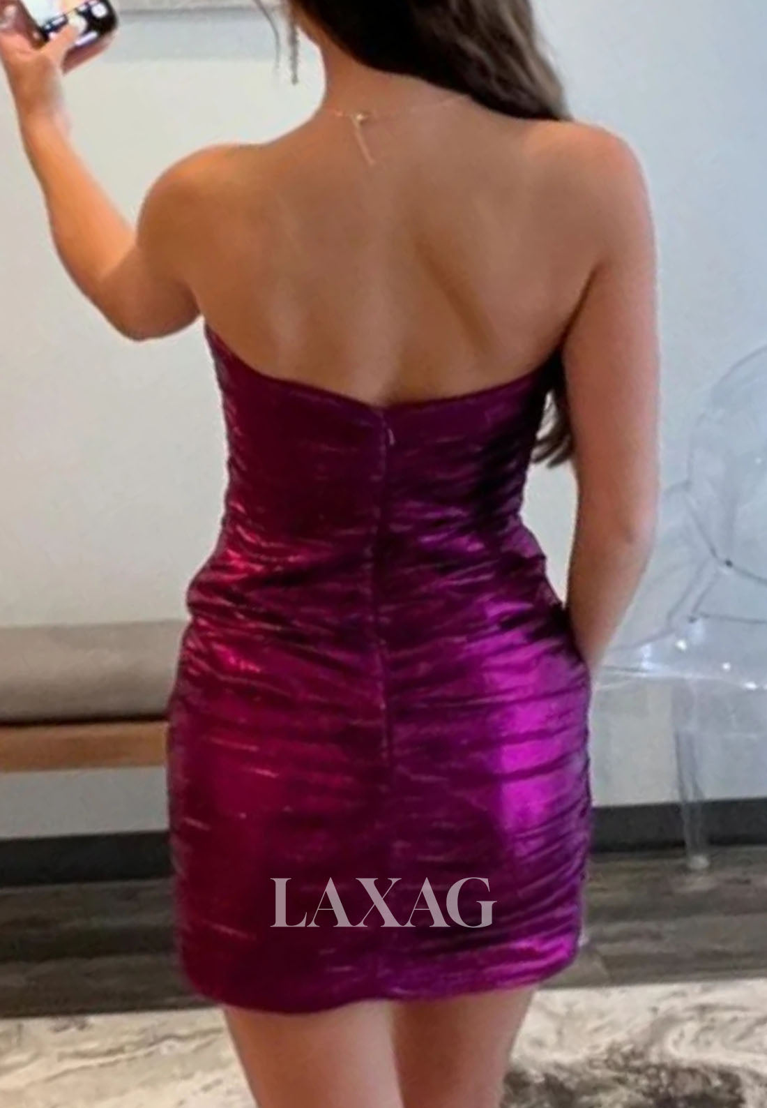 Sweetheart Off-Shoulder Sleeveless Pleated Metallic-Satin Mermaid Party Homecoming Dress