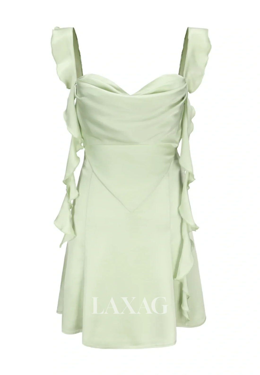 Simple Sweetheart Straps Sleeveless Pleated Satin A-Line Party Homecoming Dress