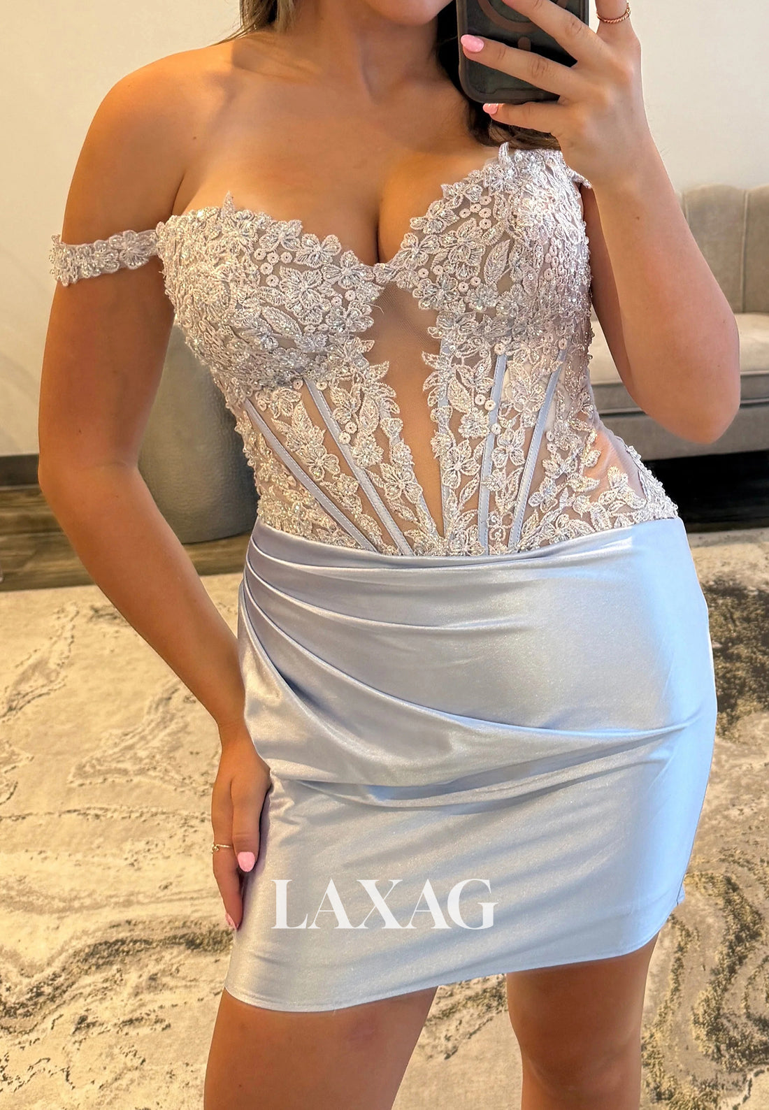 Sweetheart Sleeveless Applique Sequined Pleated Satin Mermaid Party Homecoming Dress