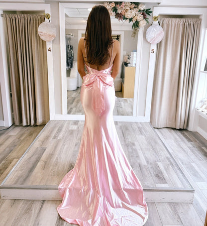 Mermaid Bodycon Sweetheart Satin Beaded Prom Dress Long for Women