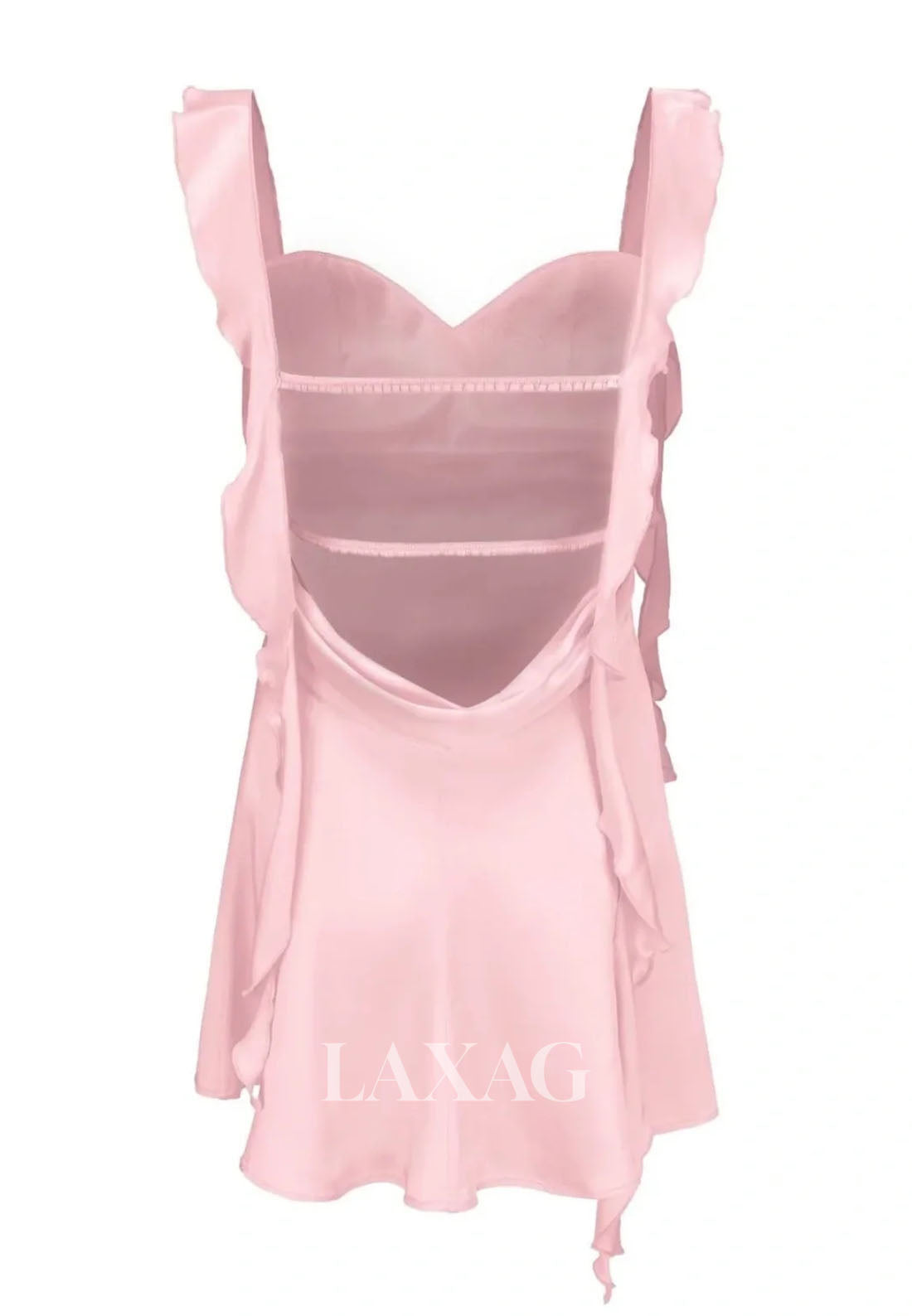 Simple Sweetheart Straps Sleeveless Pleated Satin A-Line Party Homecoming Dress