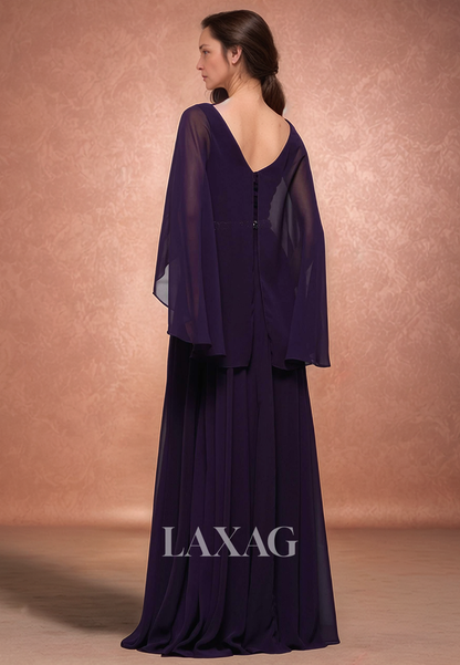 Sleeveless V-Neck Pleated Cocktail Gowns Beaded Tulle A-Line Mother of the Bride Dress with Overlay