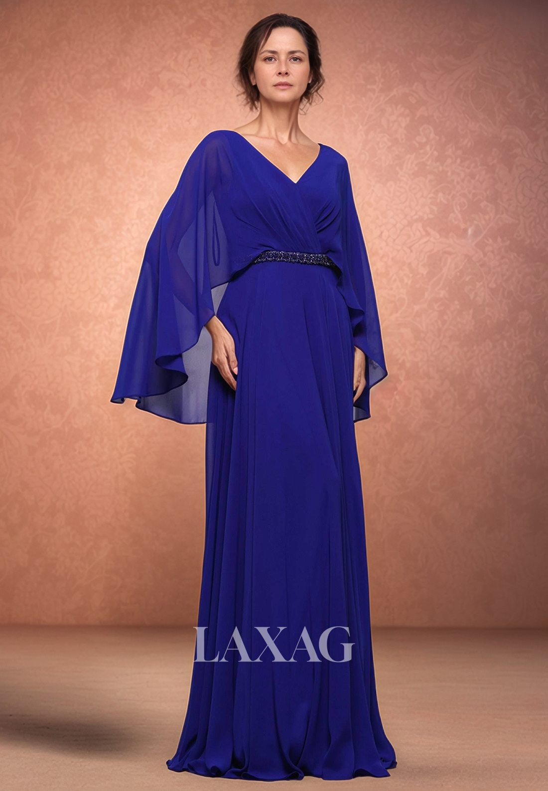 Sleeveless V-Neck Pleated Cocktail Gowns Beaded Tulle A-Line Mother of the Bride Dress with Overlay