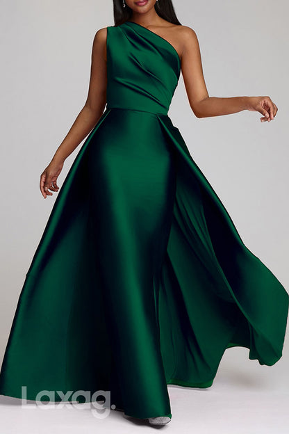 22512 - A-Line One Shoulder Sleek Satin Mother of the Bride Dress