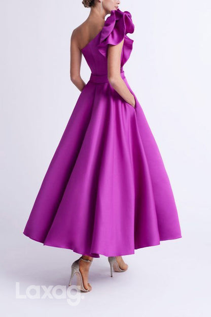 22967 - A-Line One Shoulder Sleeveless Ankle-Length Cocktail Party Formal Evening Dress