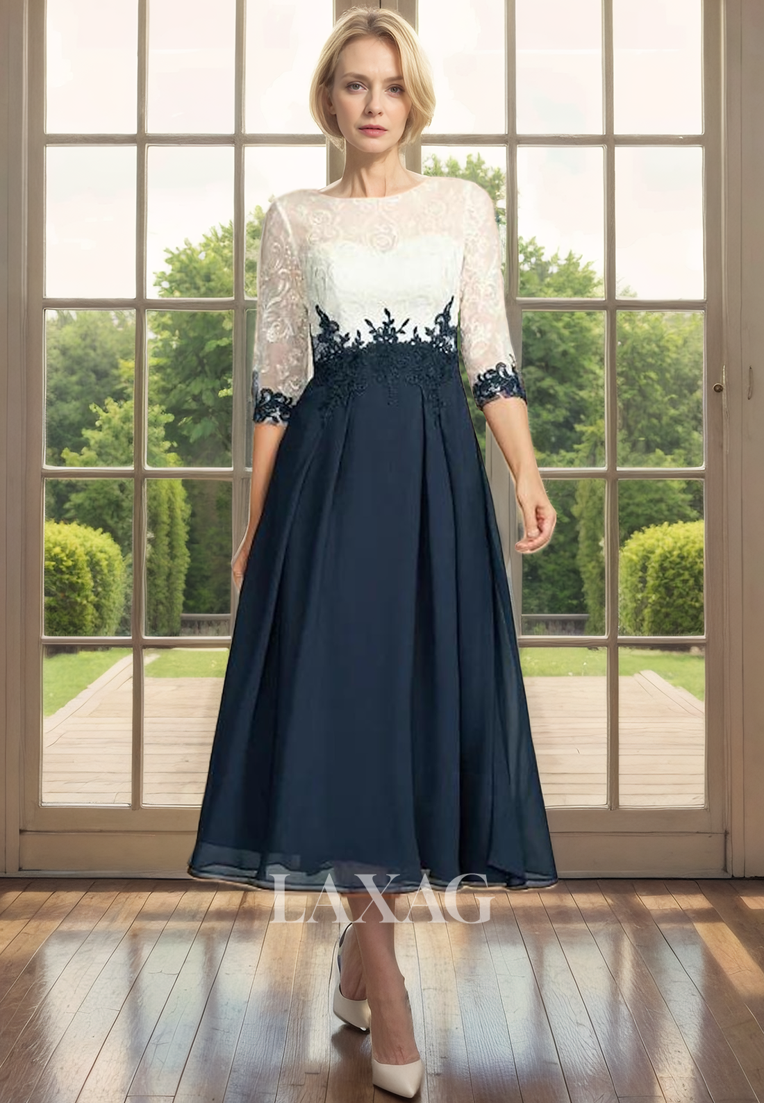 A-Line Off Shoulder Appliques Sequins Elegant Mother of the Bride Dress