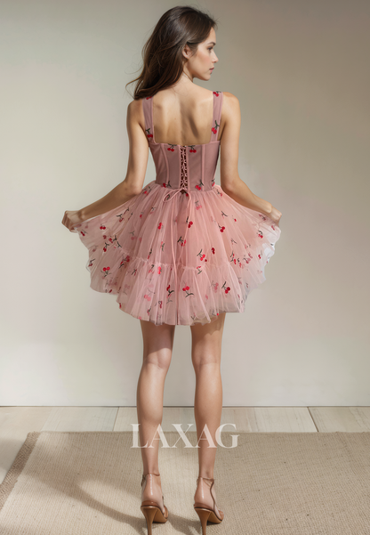 A-Line Queen Anna Tulle Appliques Elegant Party Homecoming Dress