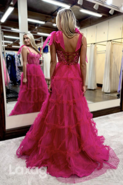 22418 - A-Line Starps Sweetheart Beaded Tulle Party Prom Formal Evening Dress