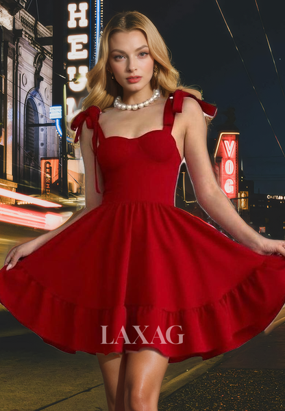 A-Line Straps Sleek Satin Elegant Party Homecoming Dress