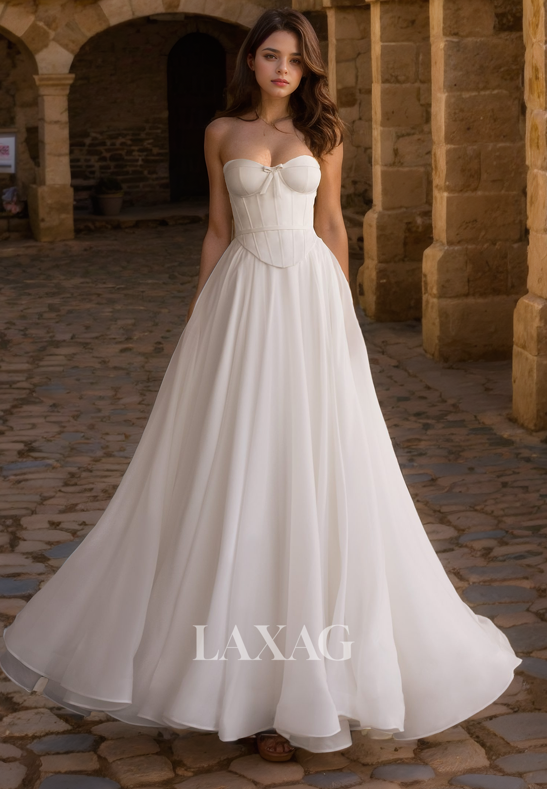 A-Line Sweetheart Chiffon Elegant Wedding Dress with Train A-Line Sweetheart Chiffon Elegant Wedding Dress with Train