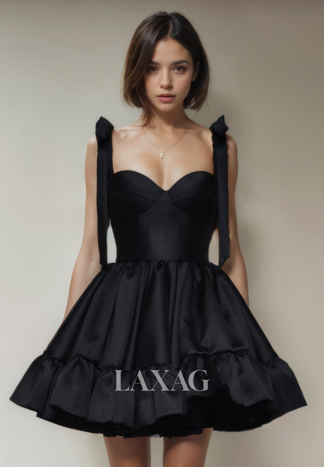 A-Line Sweetheart Straps Sleek Satin Elegant Party Homecoming Dress