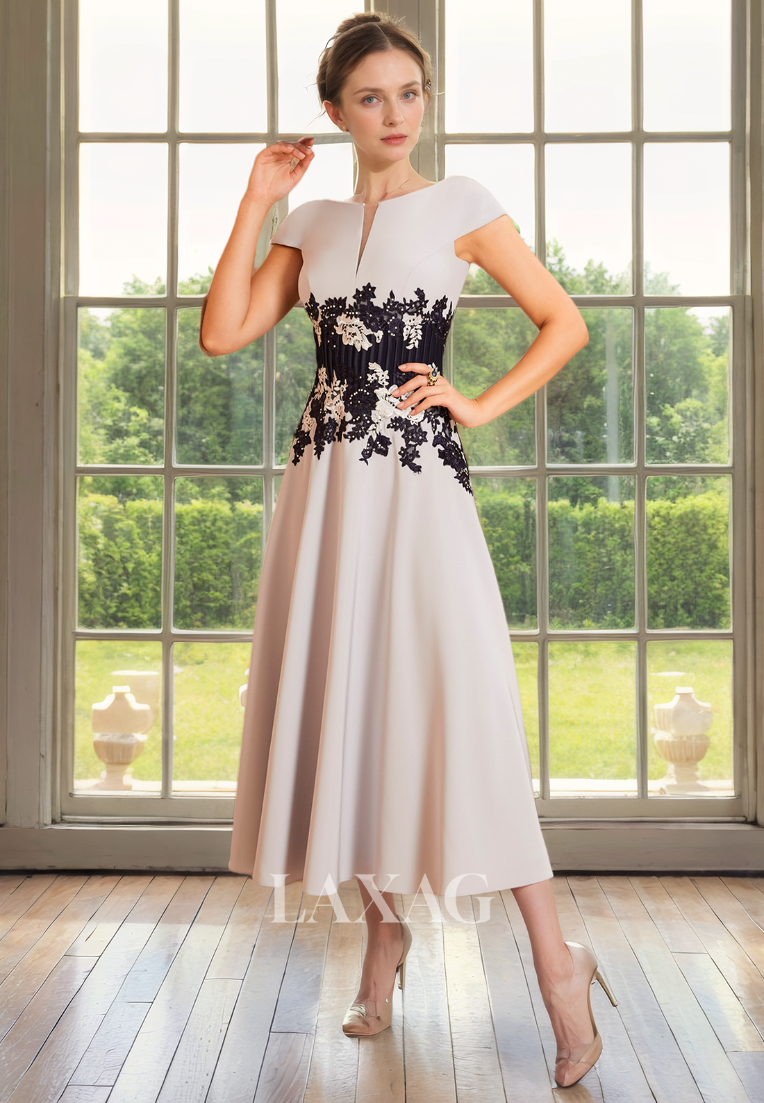 A-Line Two-Piece Suit Appliques Beaded Ankle-Length Mother Of the Bride Dress A-Line Two-Piece Suit Appliques Beaded Ankle-Length Mother Of the Bride Dress