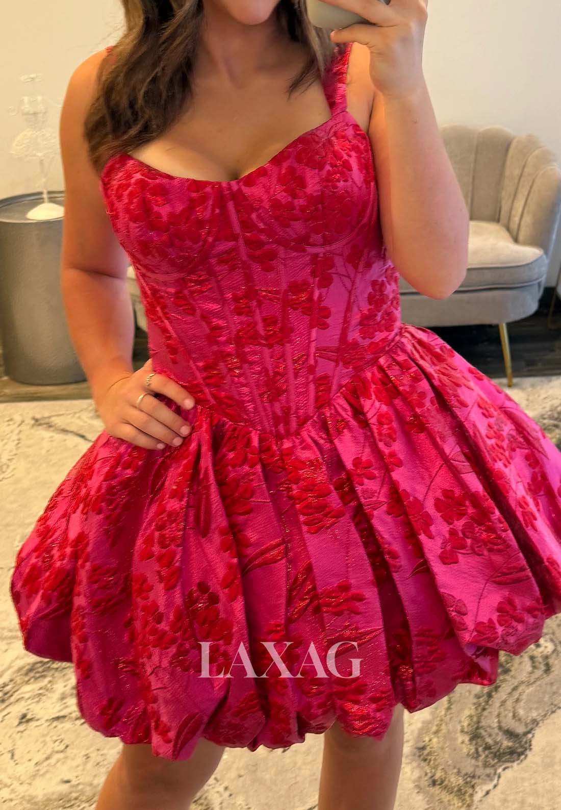 Scoop-Neck Off-Shoulder Sleeveless Embroidered Pleated Satin A-Line Party Homecoming Dress