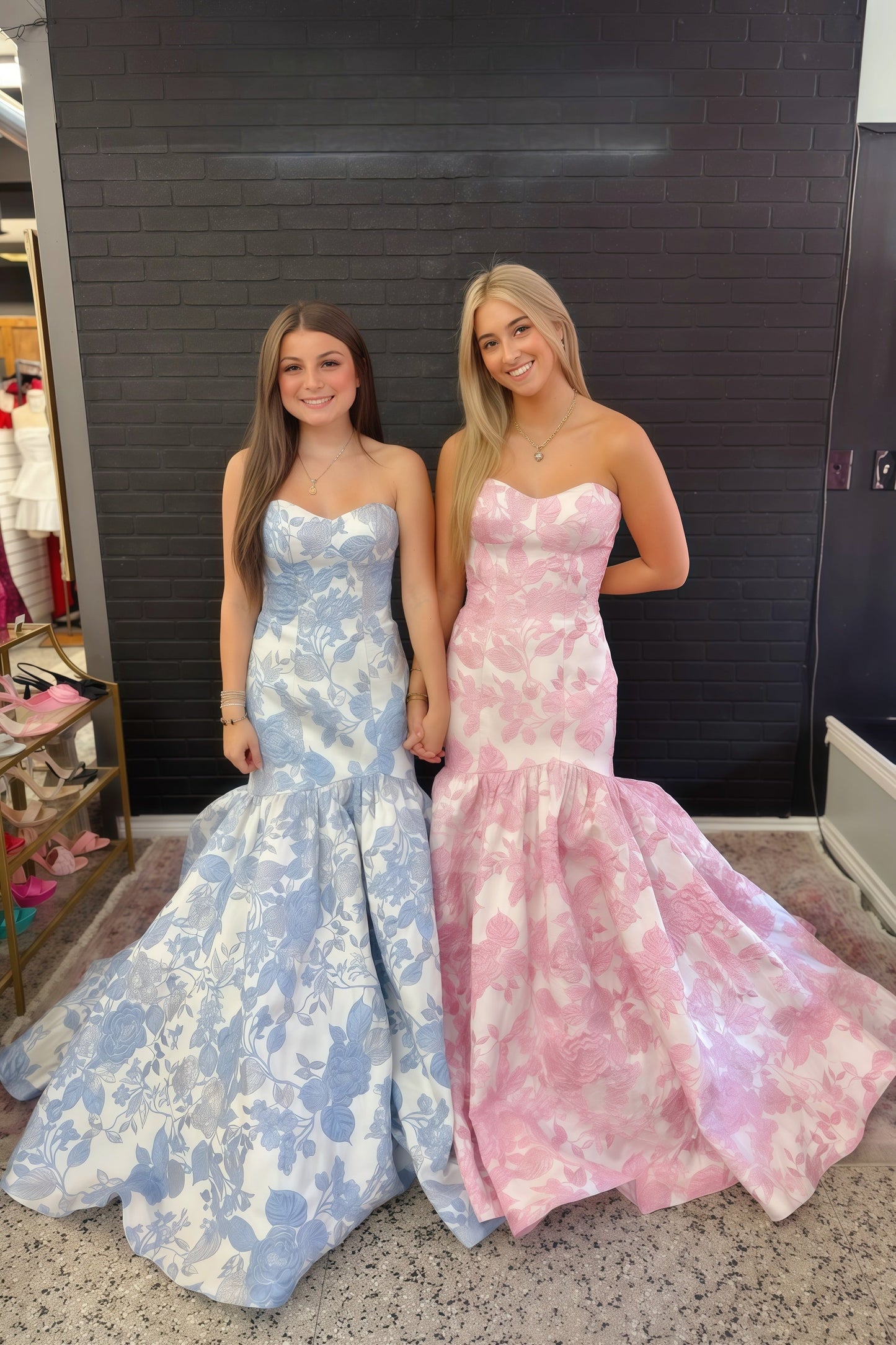 Sweetheart Off-Shoulder Sleeveless Jacquard Satin Floor-Length Trumpet Mermaid Prom Dress