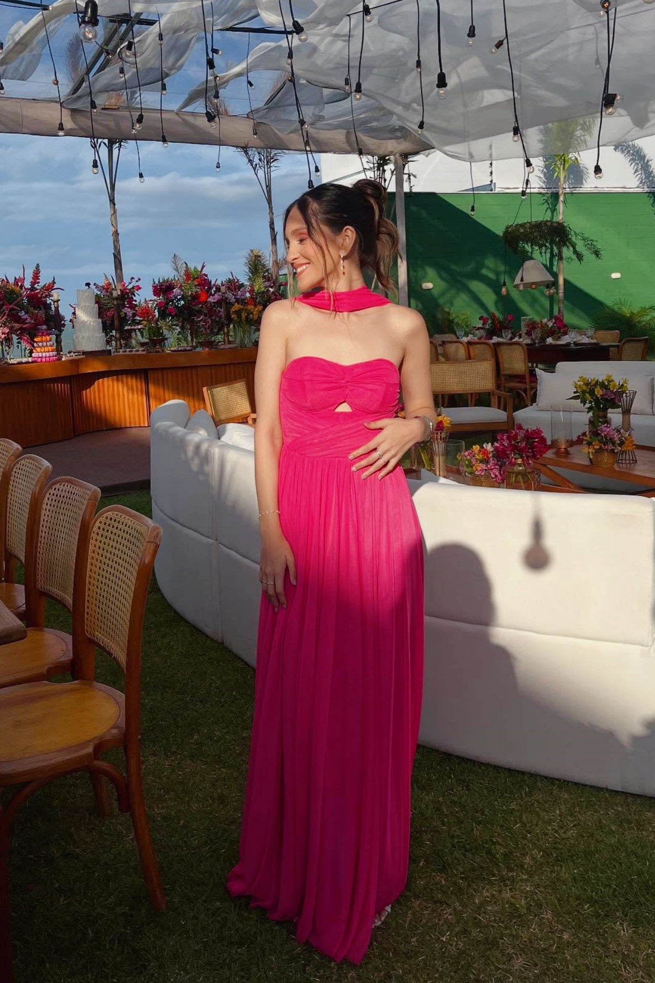 Sweetheart Off-Shoulder Sleeveless Pleated Chiffon High Slit A-Line Prom Dress