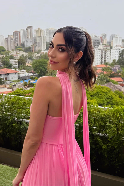 Sweetheart Off-Shoulder Sleeveless Pleated Chiffon High Slit A-Line Prom Dress