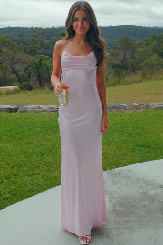 Scoop-Neck Spaghetti Straps Sleeveless Satin Floor-Length Mermaid Prom Dress