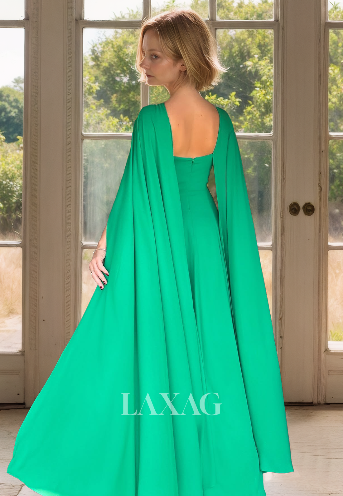 Sleeveless Chiffon Fitted Mother of the Bride Dress Floor-Length Pleated Cocktail Gowns with Overlay