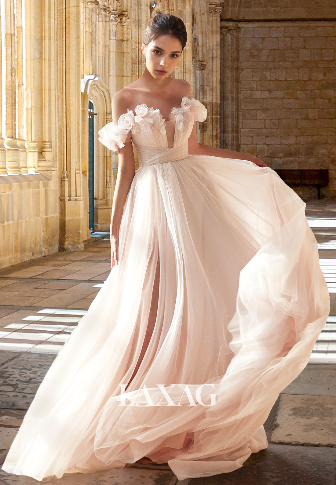 sleeveless a line wedding dresses Floral Embossed Sweetheart A-Line Dress Pleated Tul – Laxag White Sizes Size:ONE SIZE FOR SML(4-12) Modest Bridesmaids / Dressy Casual Women's Summer Fashion Shiny
