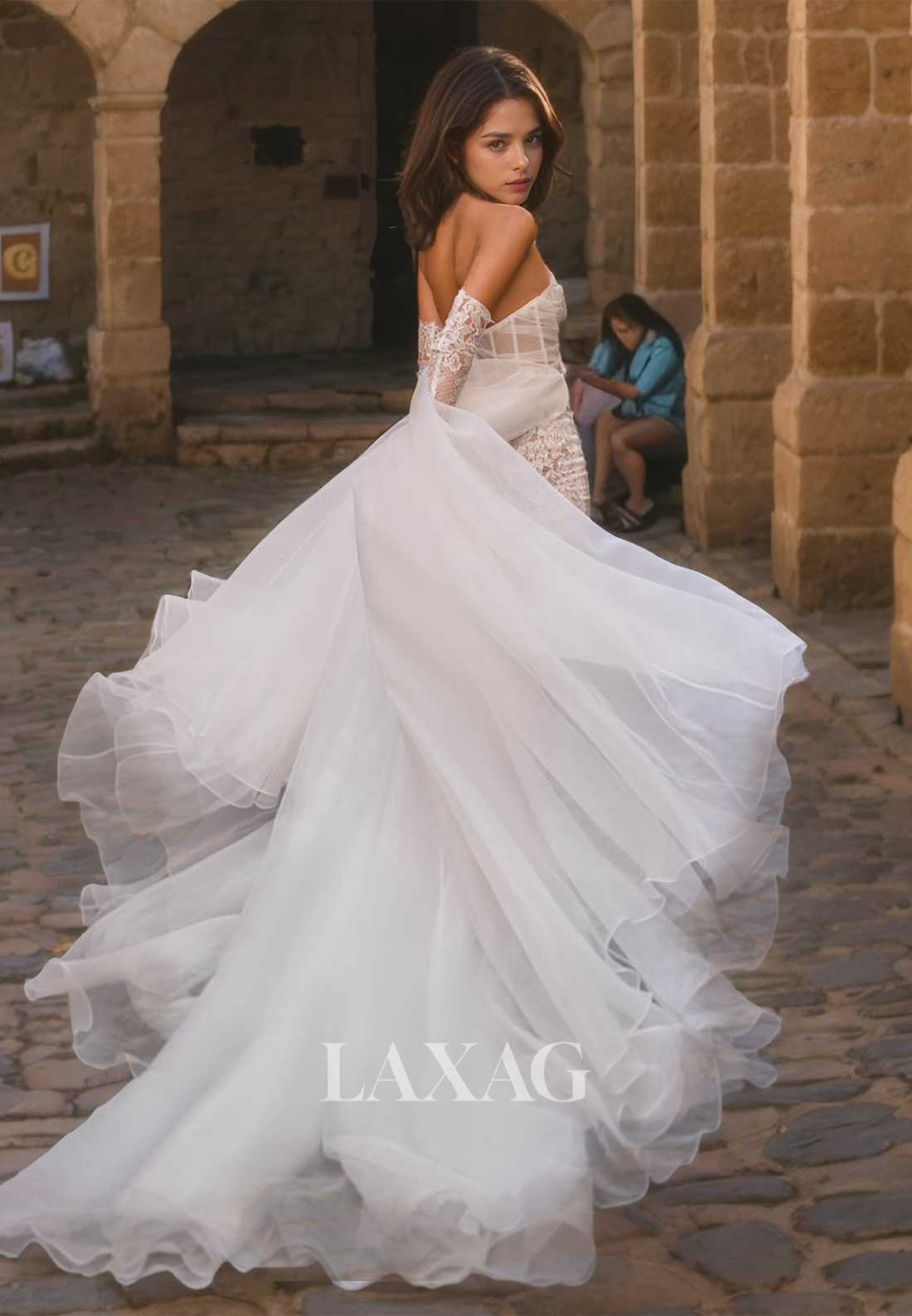 Fairytale A-Line Chathedral Train Strapless Sweetheart Appique&Organza Boho Beach Wedding Dress