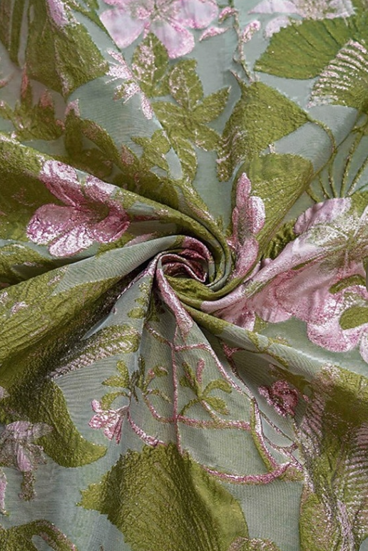 Scoop-Neck Sleeveless Floor-Length Jacquard Satin Pleated High-Low A-Line Evening Dress