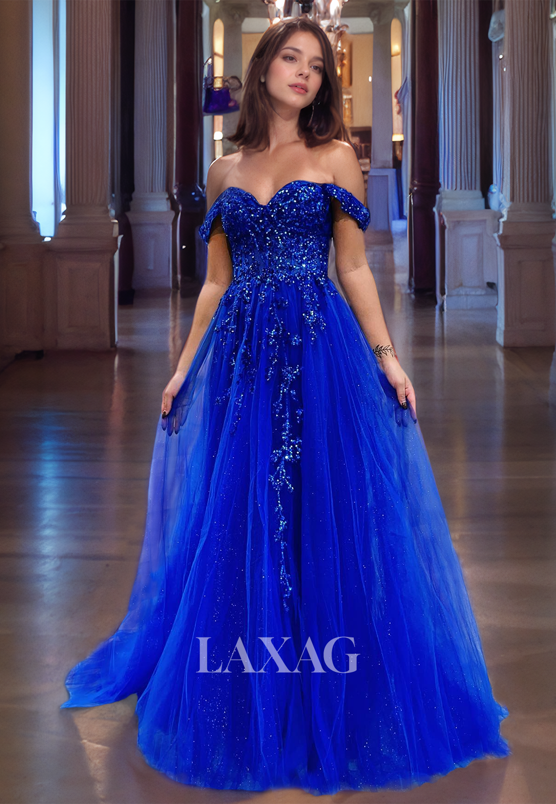 sequin top a line dress Two Pieces Sequin Top White Satin A-line Wedding Dresses, CW0317 main image 0