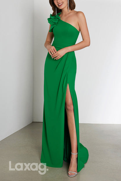 22806 - One Shoulder Elegant Cocktail Party Formal Evening Dress with Slit