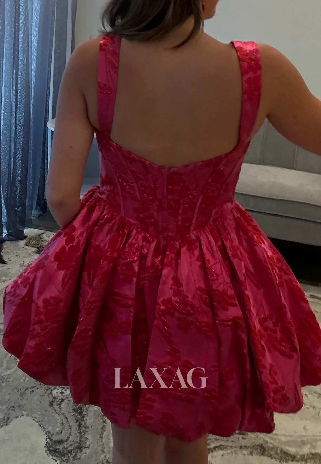 Scoop-Neck Off-Shoulder Sleeveless Embroidered Pleated Satin A-Line Party Homecoming Dress