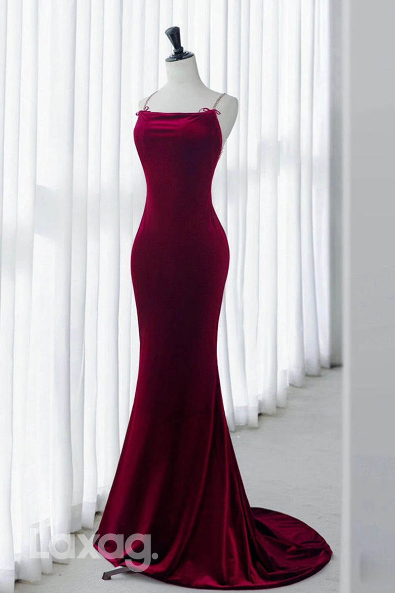 22443 - Strapless Sleek Satin Backless Mermaid Party Prom Formal Evening Dress