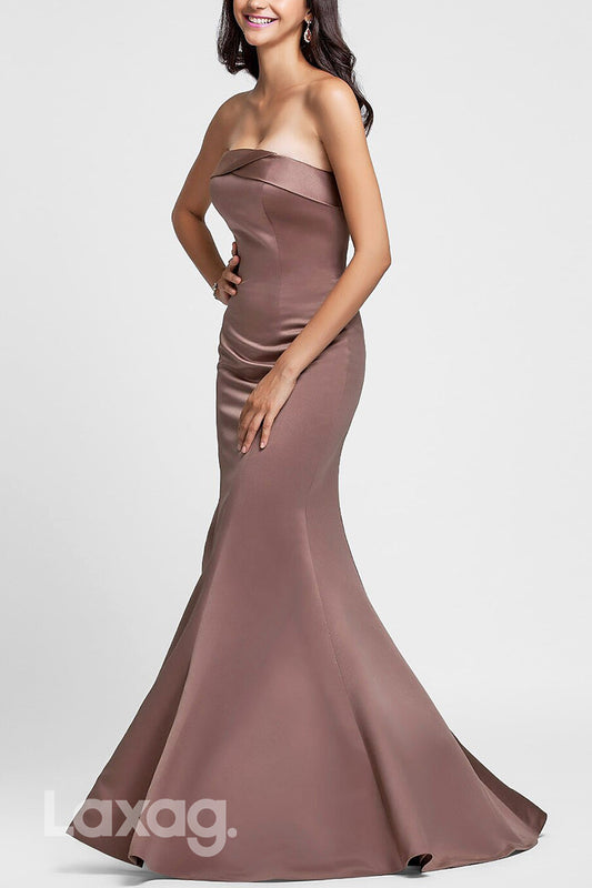 22746 - Strapless Sleek Satin Elegant Mermaid Mother of the Bride Dress