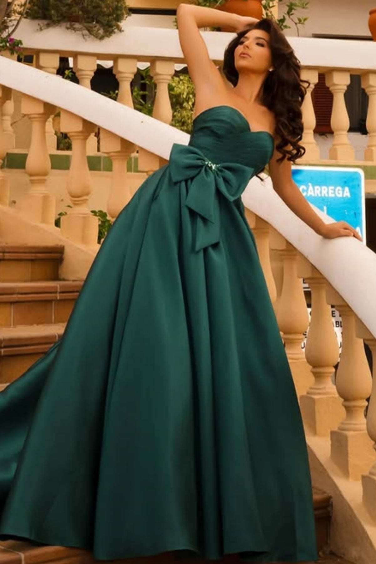 Sweetheart Off-Shoulder Sleeveless Pleated Satin Long A-Line Prom Dress with Bow