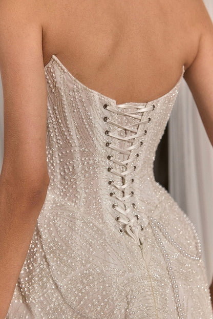 Pearl Beaded Corset Mini Dress