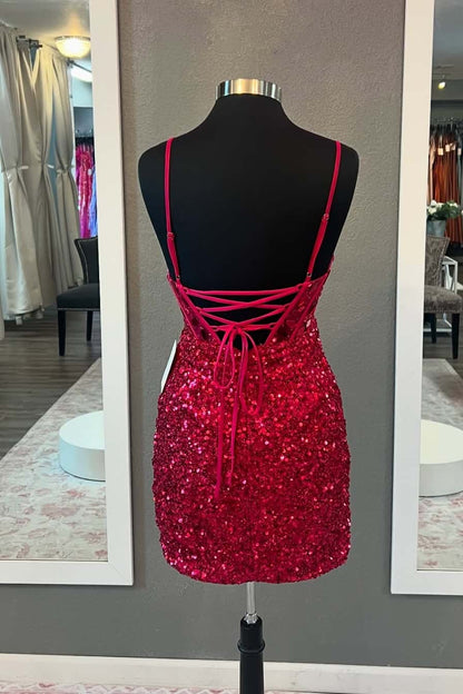 Crystal Embellished Corset Sequin Mini Dress