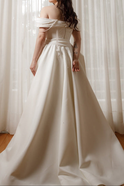 Off-Shoulder Ball Gown Wedding Dress