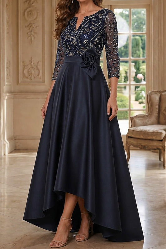 Embellished Bodice High-Low Formal Gown