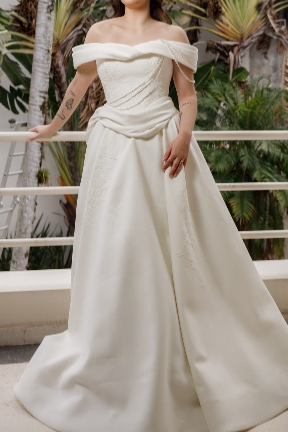 Off-Shoulder Ball Gown Wedding Dress