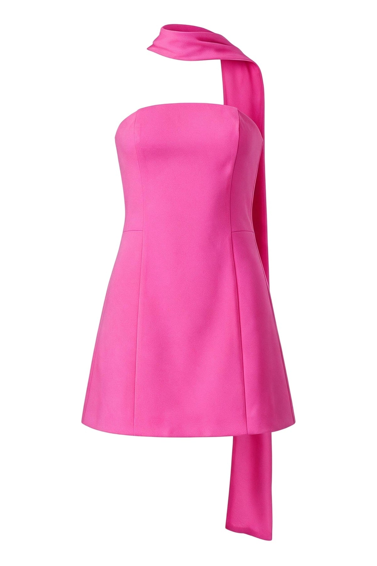 Strapless Mini Dress with High Neck Scarf