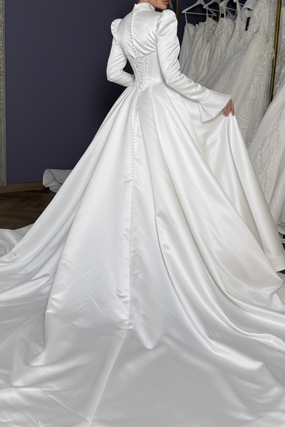 Satin Corset Ball Gown Wedding Dress with Jacket