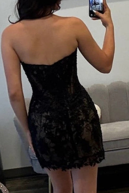 Strapless Lace Corset Mini Dress