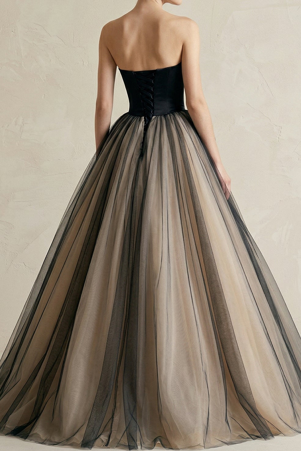 Strapless Ruched Ball Gown with 3D Flower