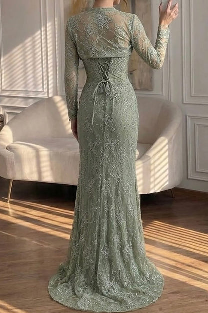Lace Mermaid Evening Dress with Matching Bolero
