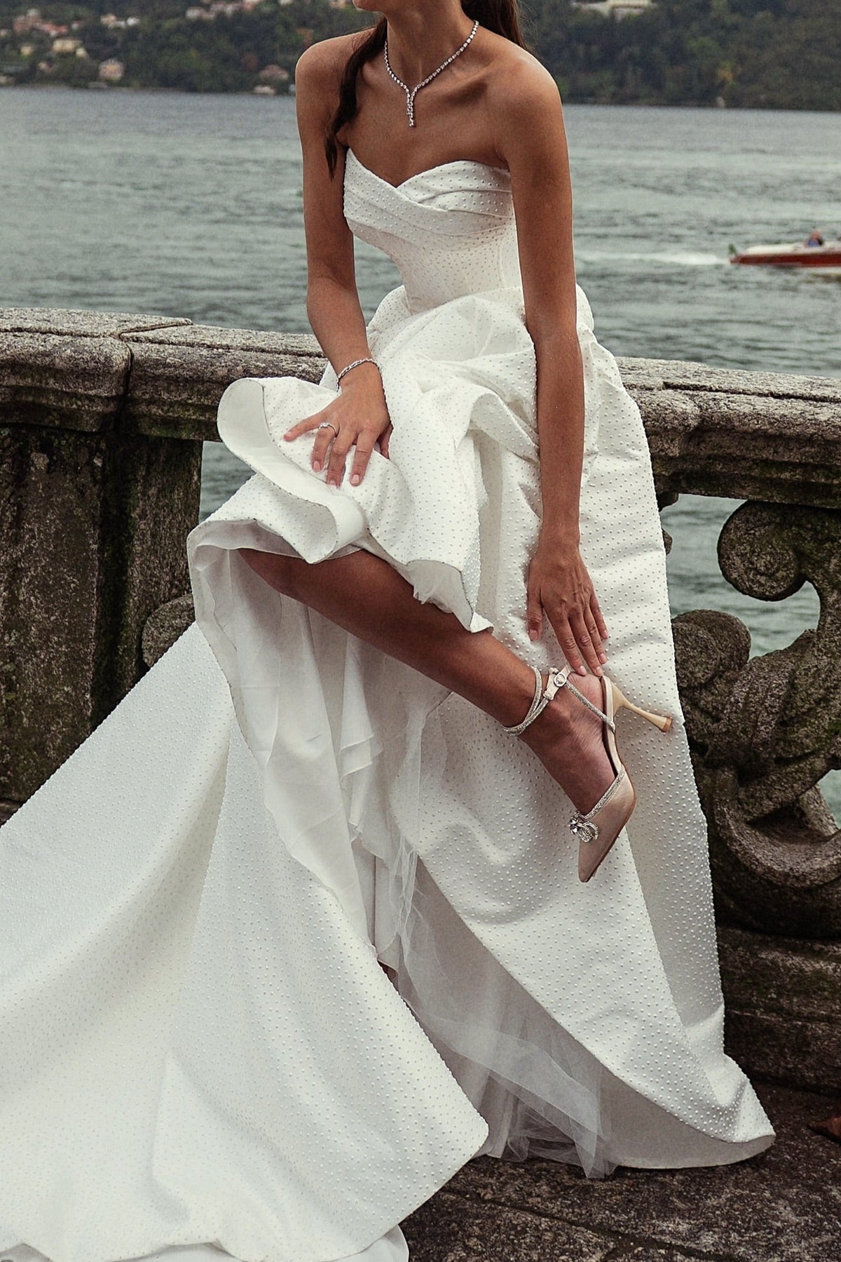 Strapless Jacquard Ball Gown Wedding Dress