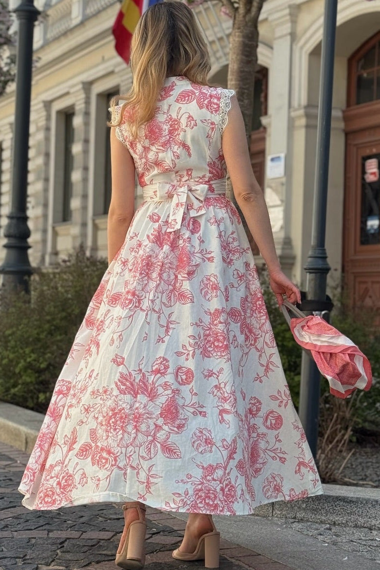 Sleeveless Floral A-Line Dress
