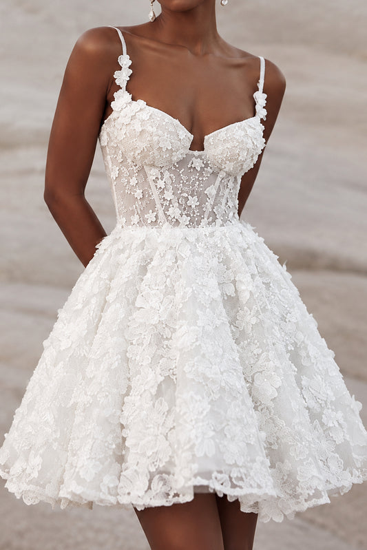 3D Floral Corset A-Line Mini Dress