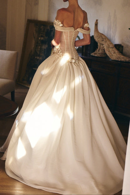 Corset Off-The-Shoulder Ball Gown Wedding Dress