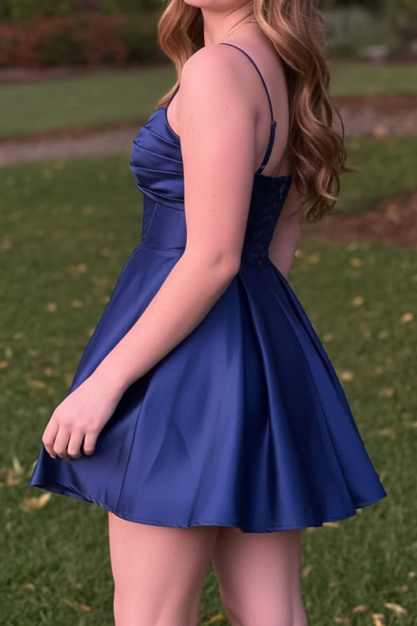 Corset Pleated A-Line Mini Dress
