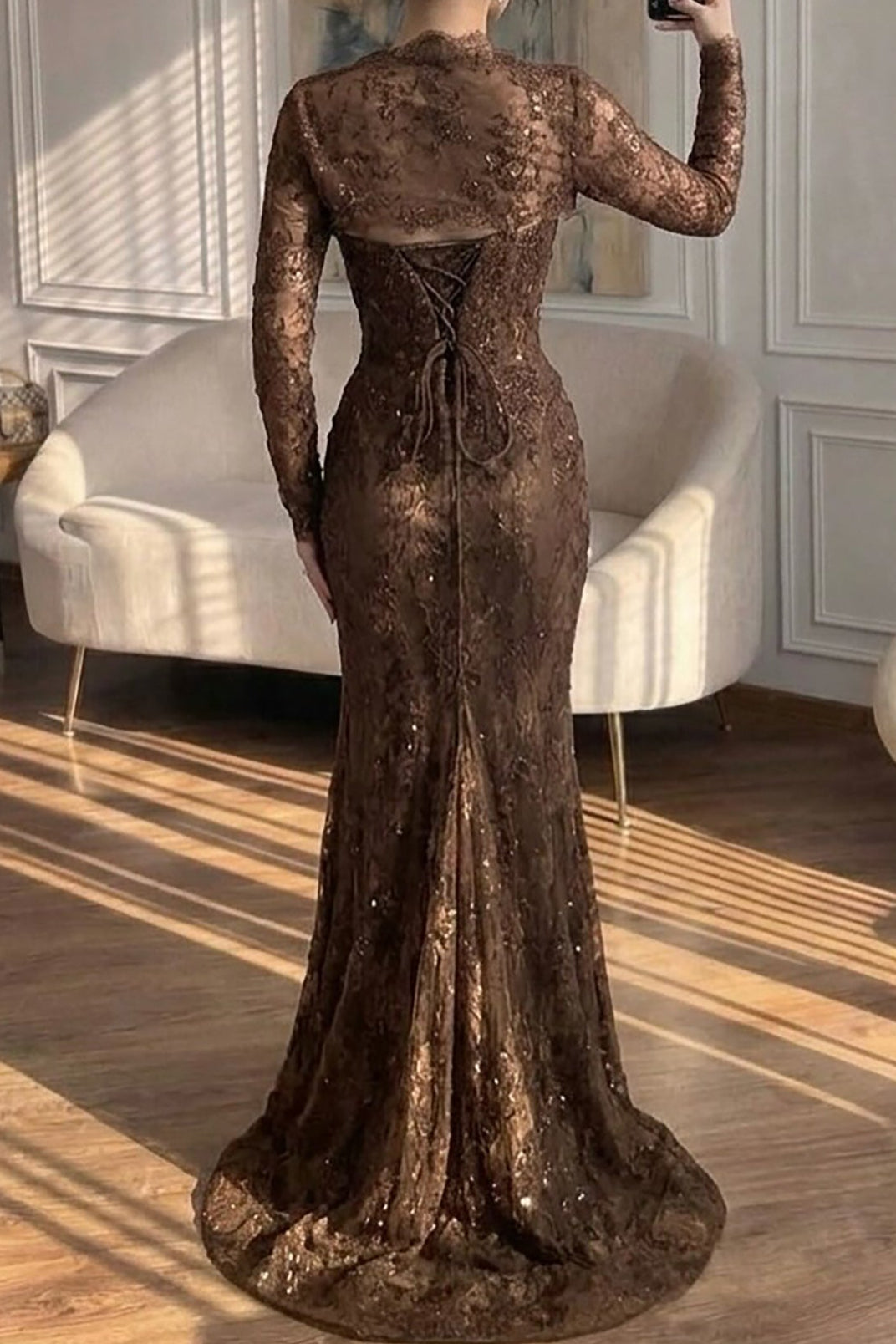Lace Mermaid Evening Dress with Matching Bolero