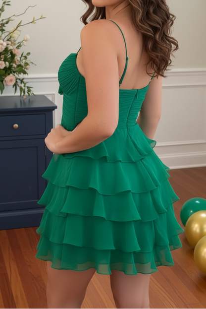 Tiered Ruffle Sweetheart Dress with Bowknot Detail