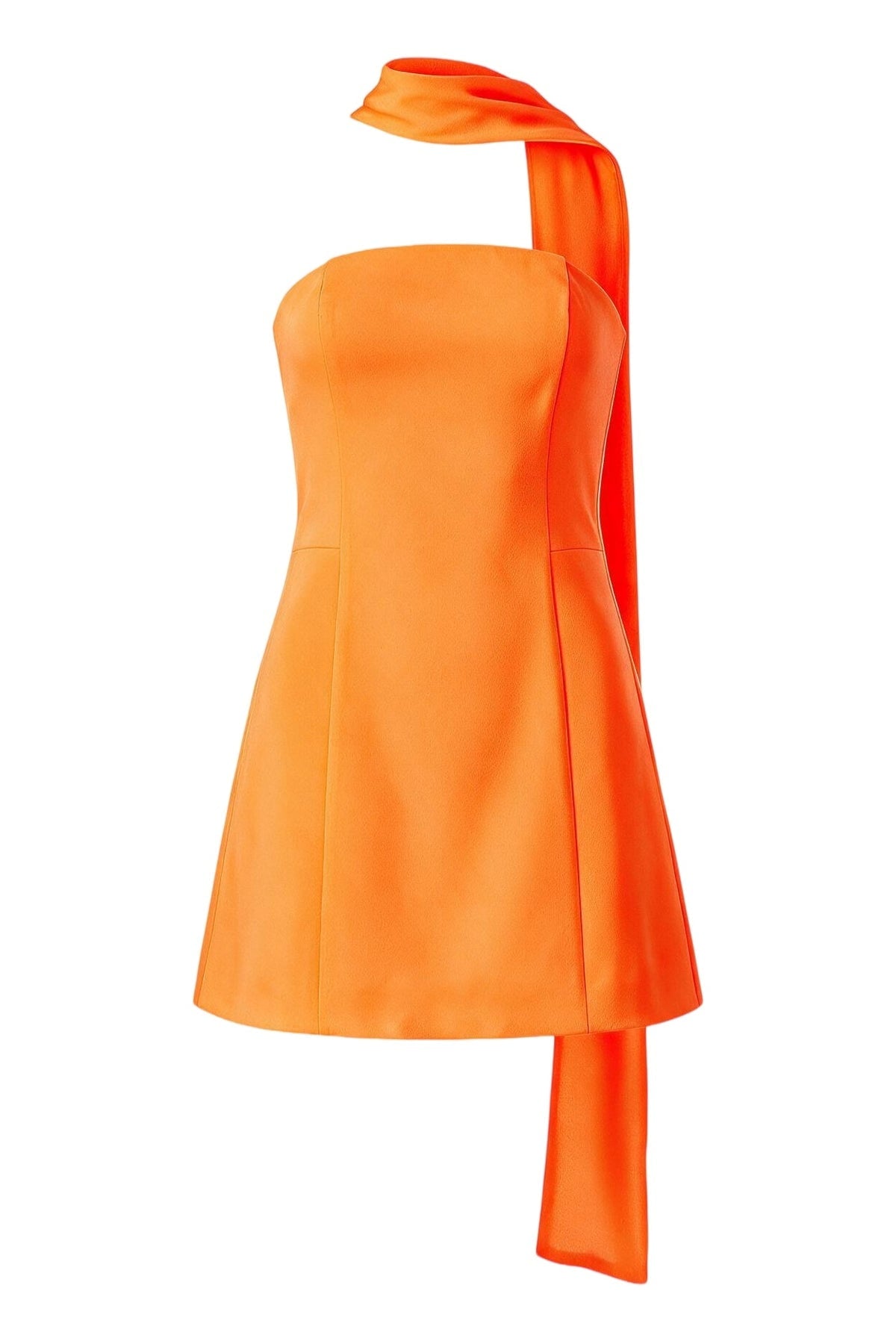 Strapless Mini Dress with High Neck Scarf