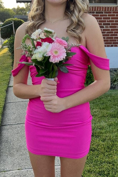 Off-the-Shoulder Bubble Skirt Homecoming Dress